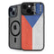 Czech Republic Flag Distressed iPhone 15 Kickstand Case
